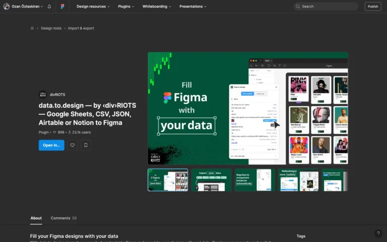 data.to.design – Design with your data from Google Sheets, CSV, JSON, Airtable or Notion