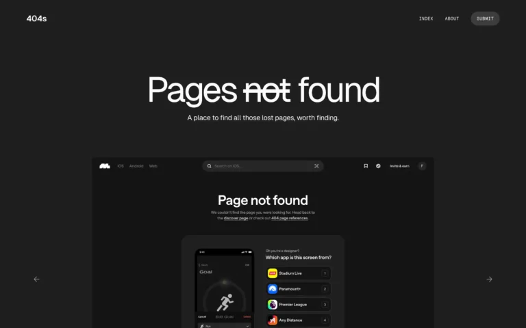 404s — Gallery of error 404 page designs