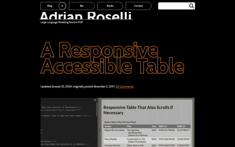 A Responsive Accessible Table