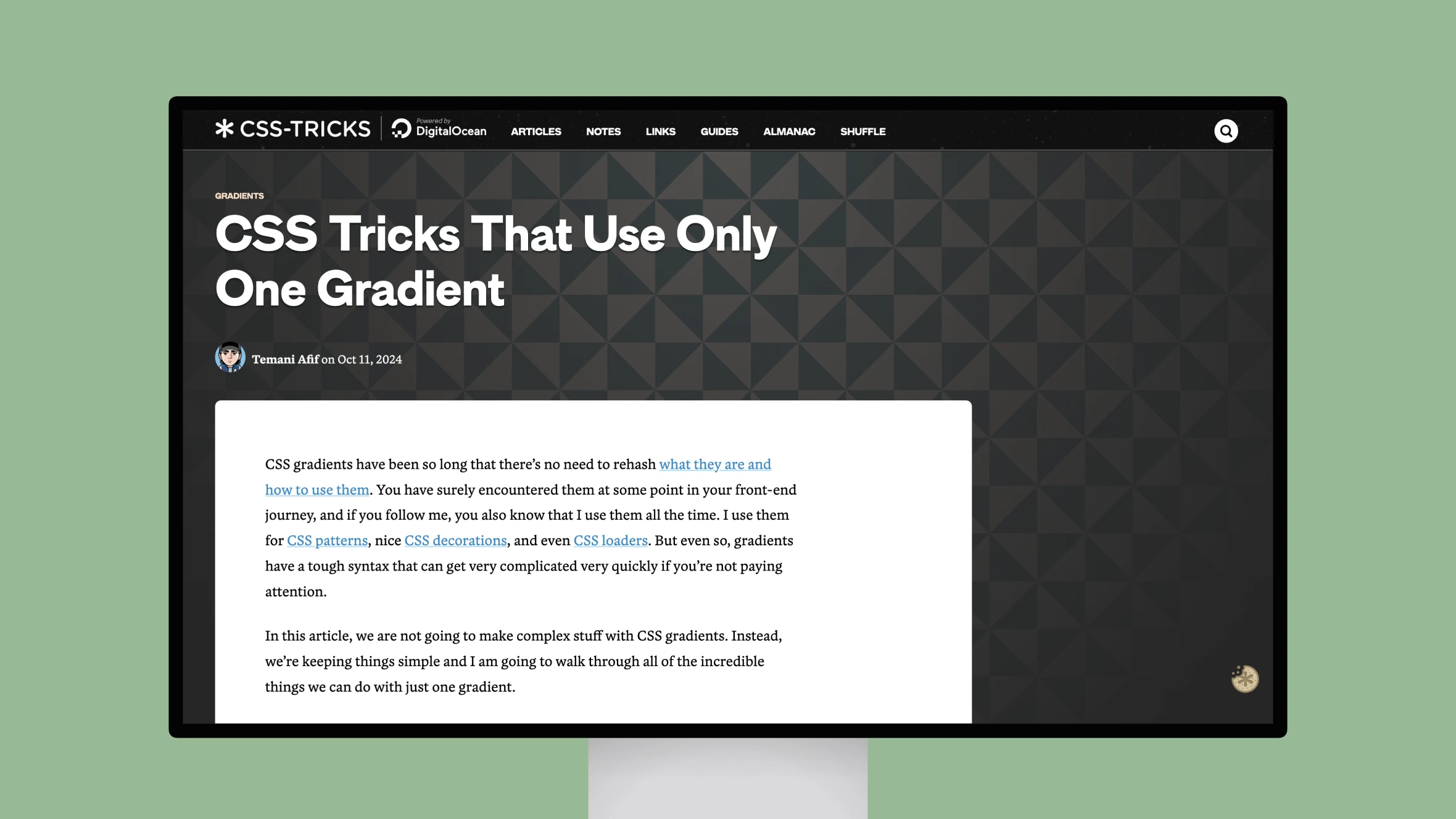 CSS-Tricks article on using single gradient designs