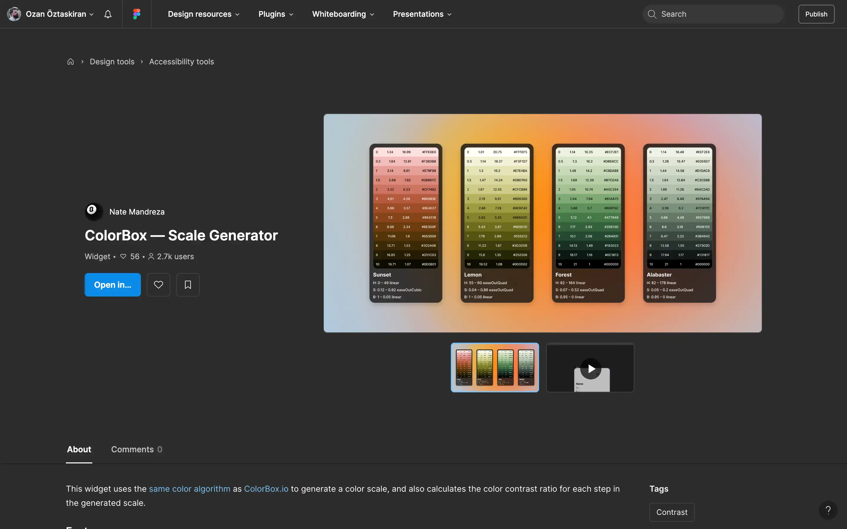 ColorBox scale generator preview with color schemes.