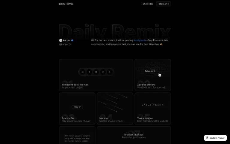 Daily Remix – Your daily dose of Framer things