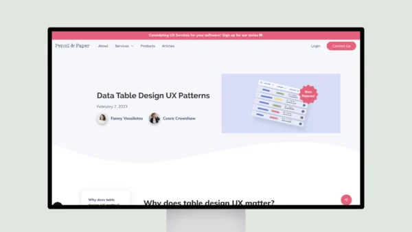 Pencil & Paper – Data Table Design UX Patterns