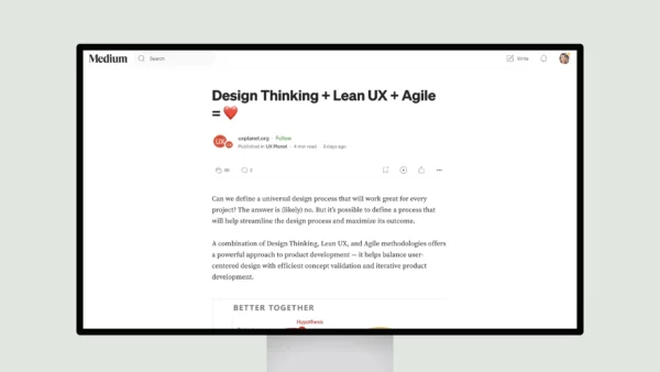 Design Thinking + Lean UX + Agile = ❤️