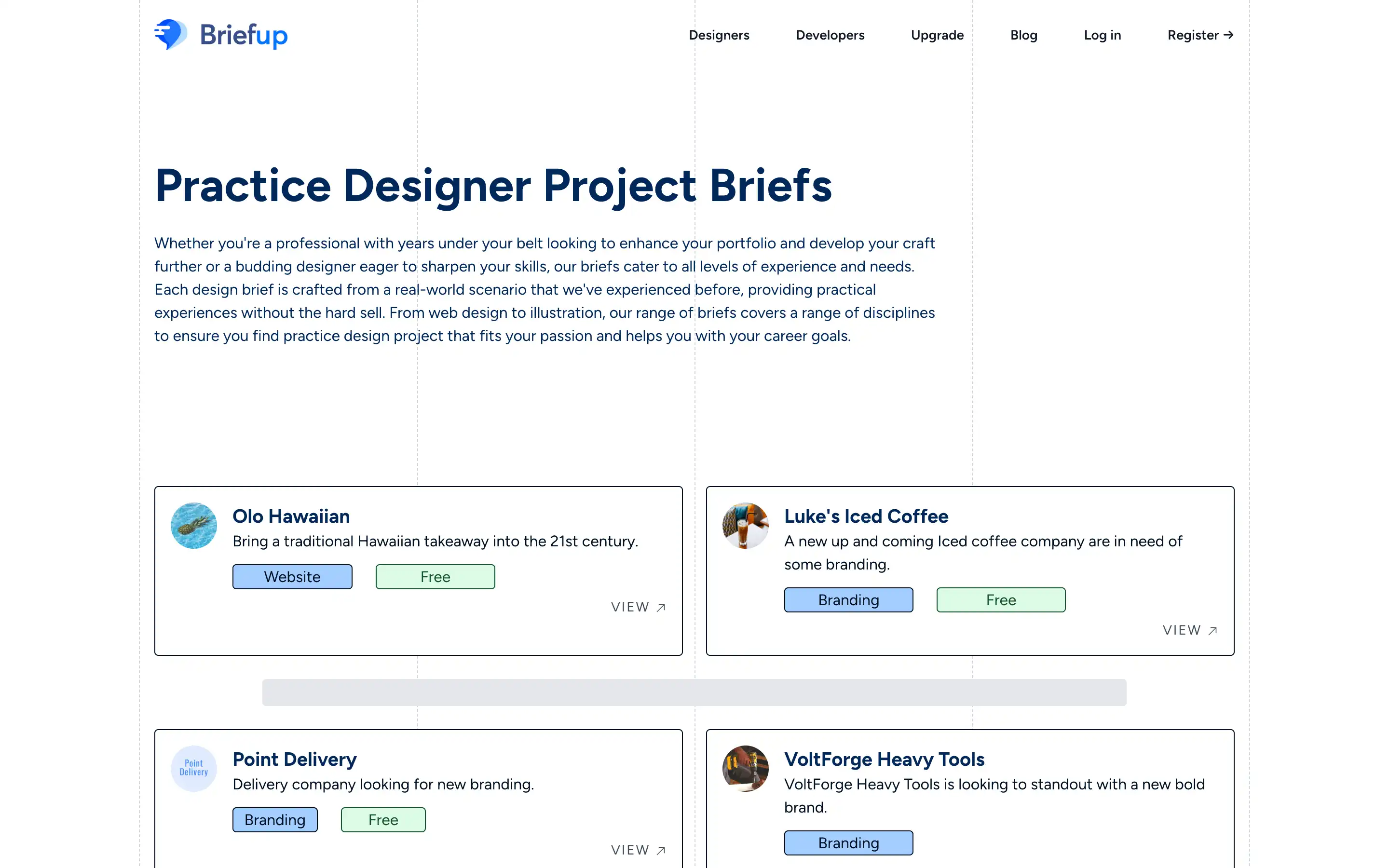 Practice design briefs for professionals and aspiring designers.