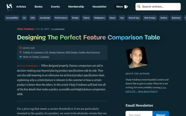 Designing The Perfect Feature Comparison Table