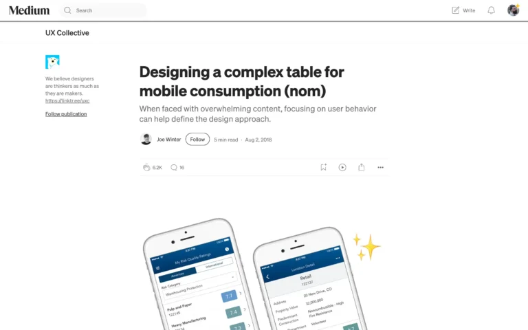 Designing a complex table for mobile consumption (nom)