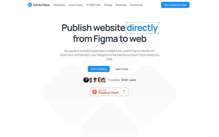 Detachless – Publish website directly from Figma to web