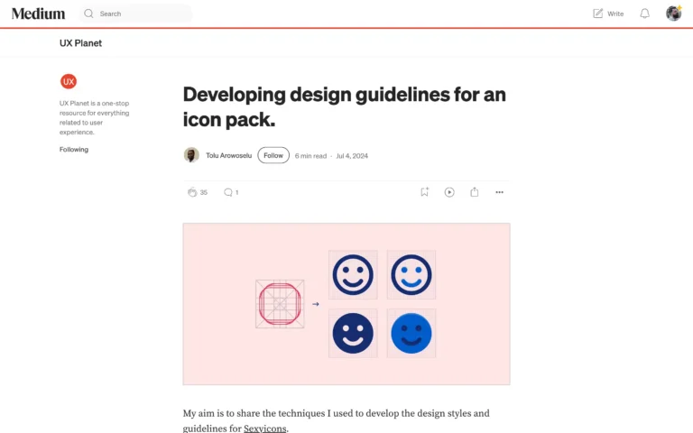 Developing design guidelines for an icon pack