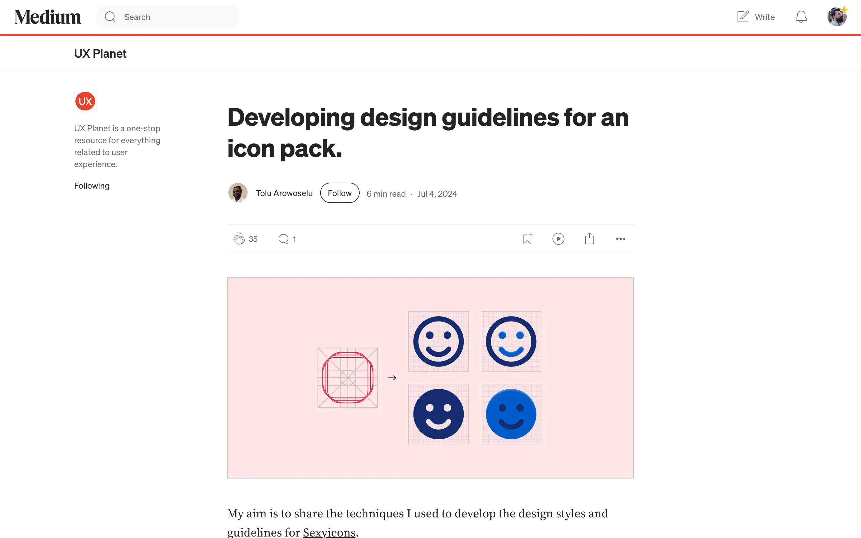 Design icon guidelines with smiley face variations.