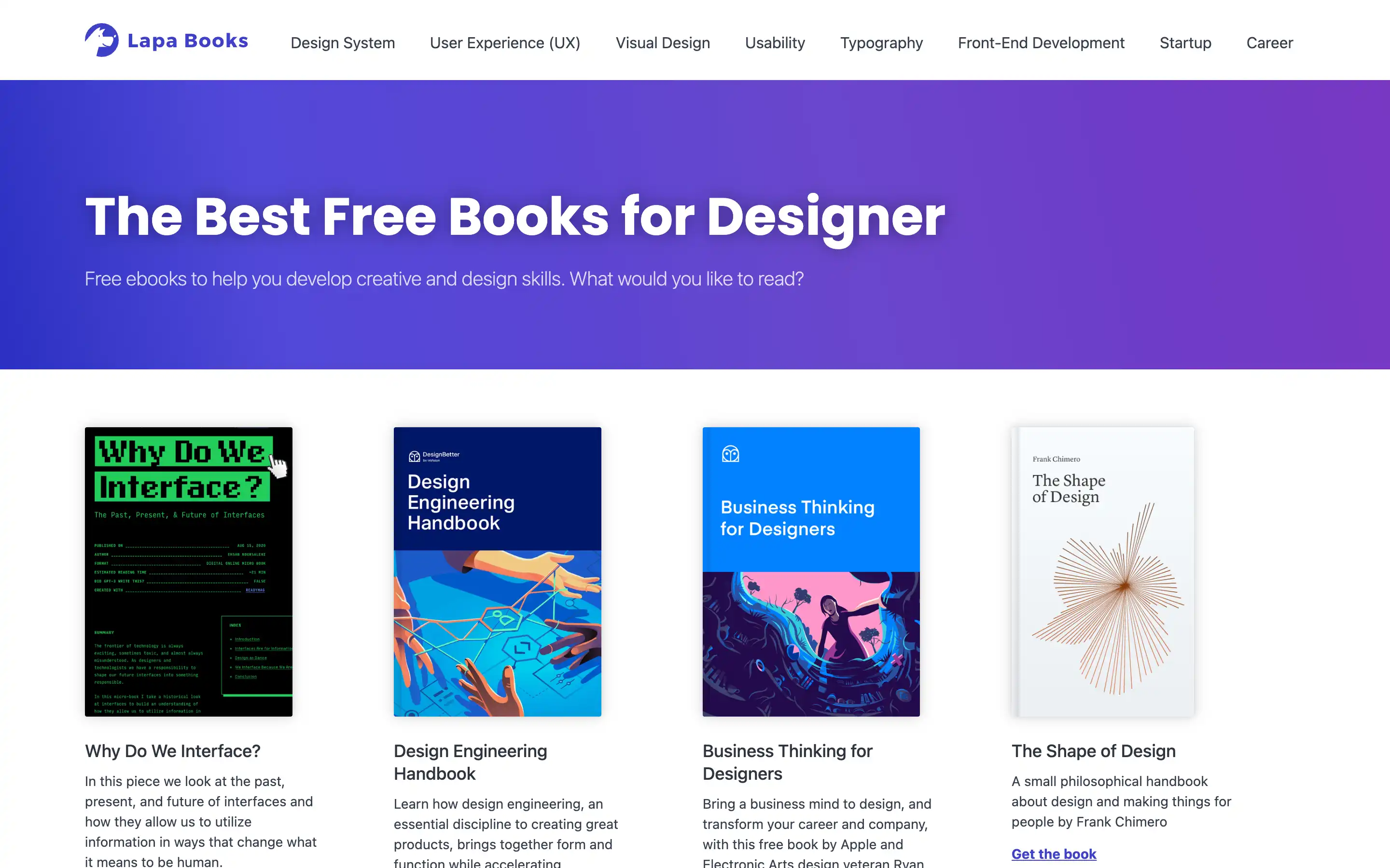 Free ebooks on design and creative skills.