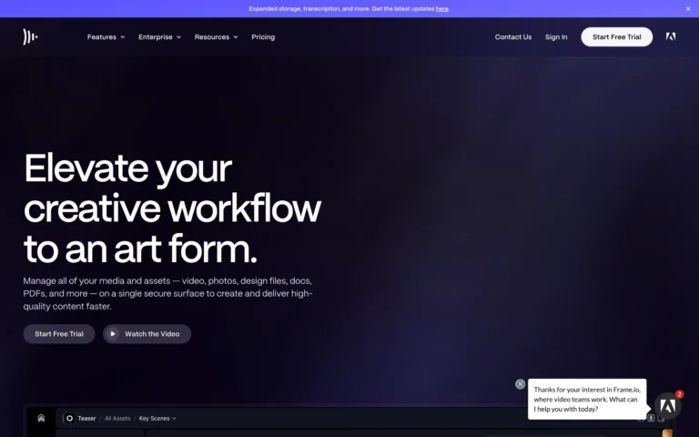 Frame.io – Manage all of your media and assets