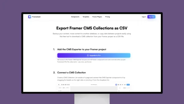 Framestack – Export Framer CMS Collections as CSV