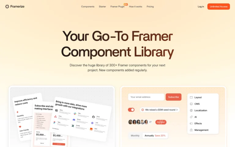 Framerize – Your Go-To Framer Component Library
