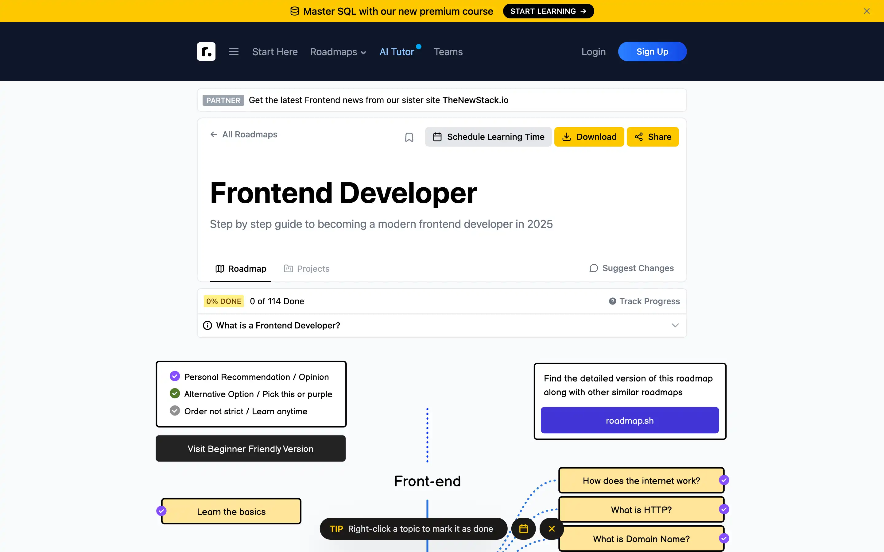 Frontend Developer guide for 2025 with roadmap.