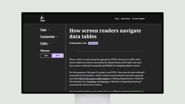 How screen readers navigate data tables