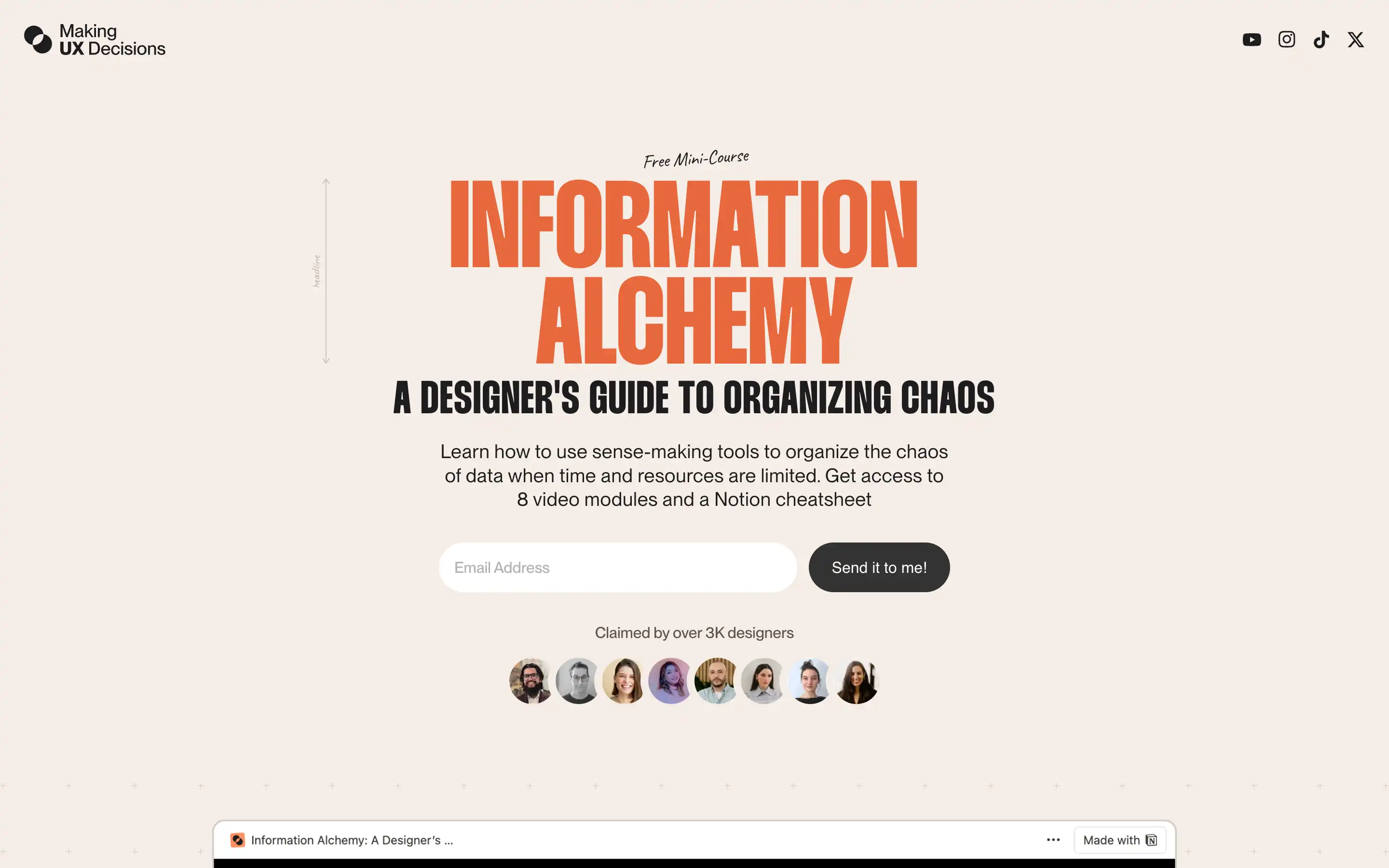 Information Alchemy course for organizing design chaos.