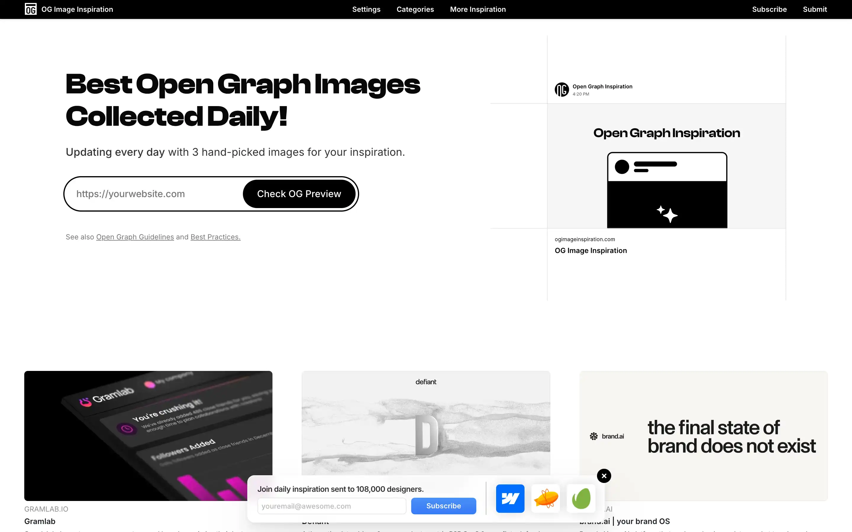 Daily curated Open Graph images for inspiration.