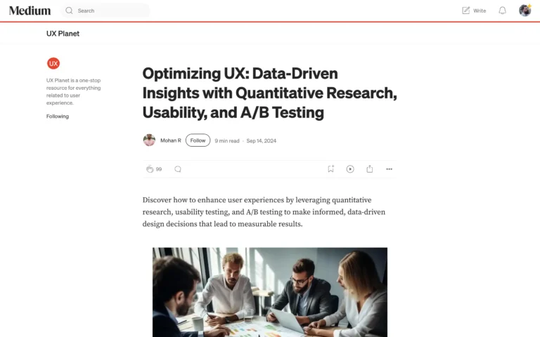 Optimizing UX: Data-Driven Insights with Quantitative Research, Usability, and A/B Testing