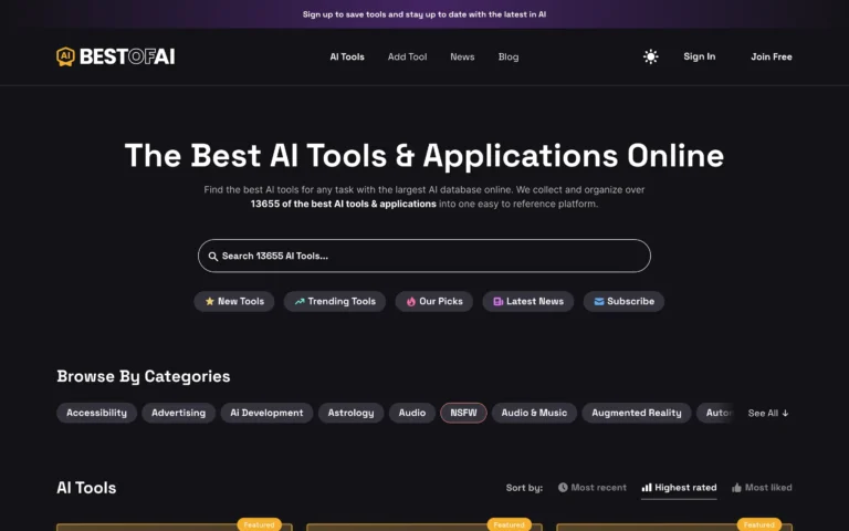 BestofAI – Find The Best AI Tools & Applications Online