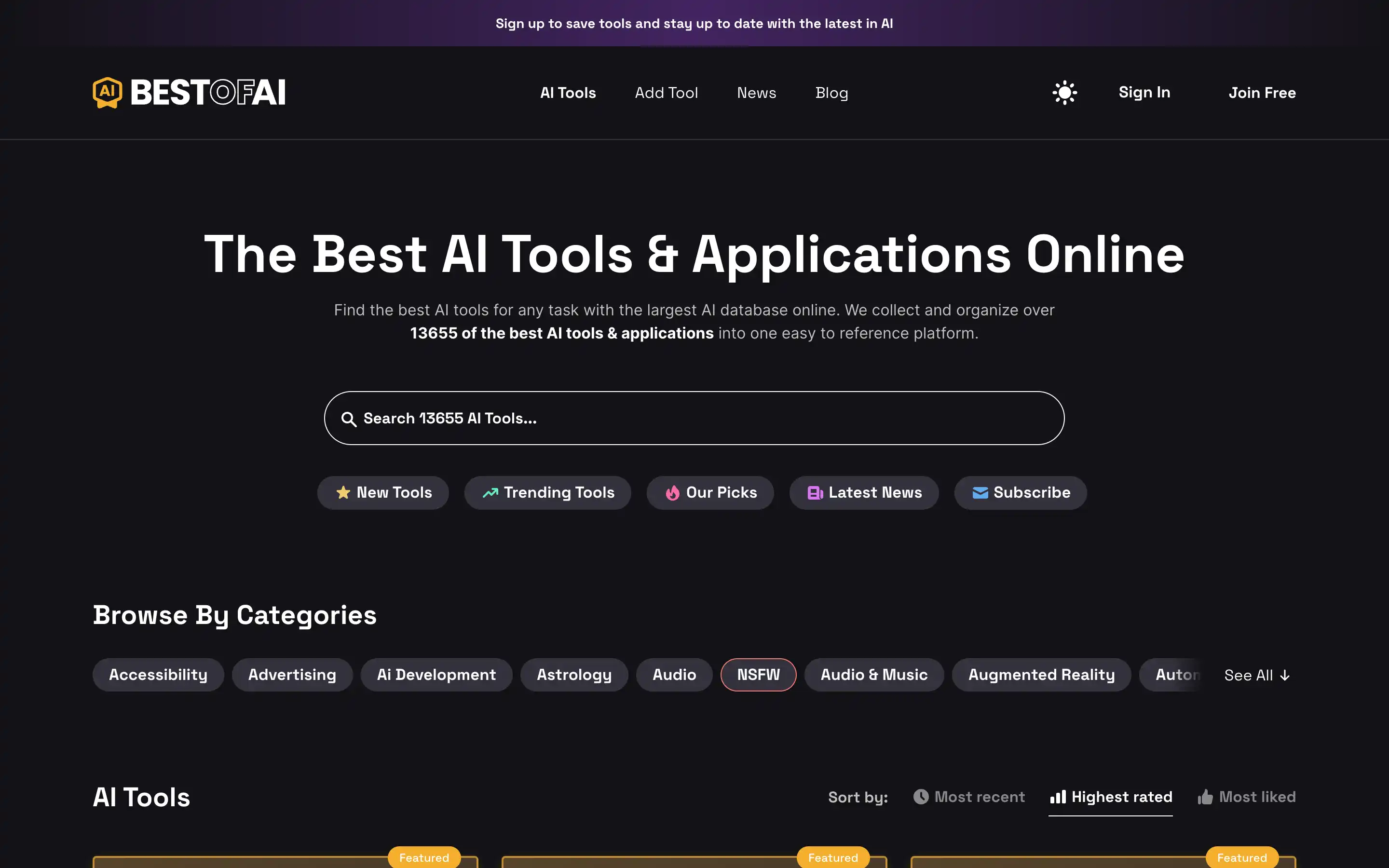 Best AI tools and applications search platform.