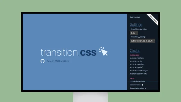 Transition.css – easy transitions with clip-path