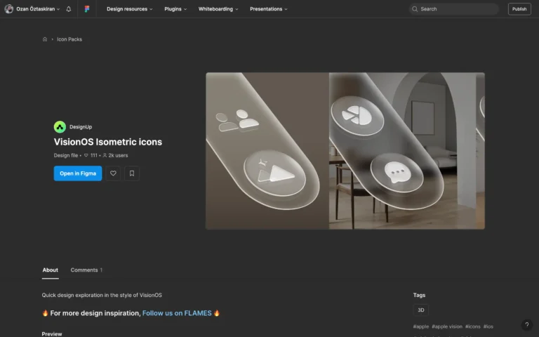 VisionOS Isometric icons