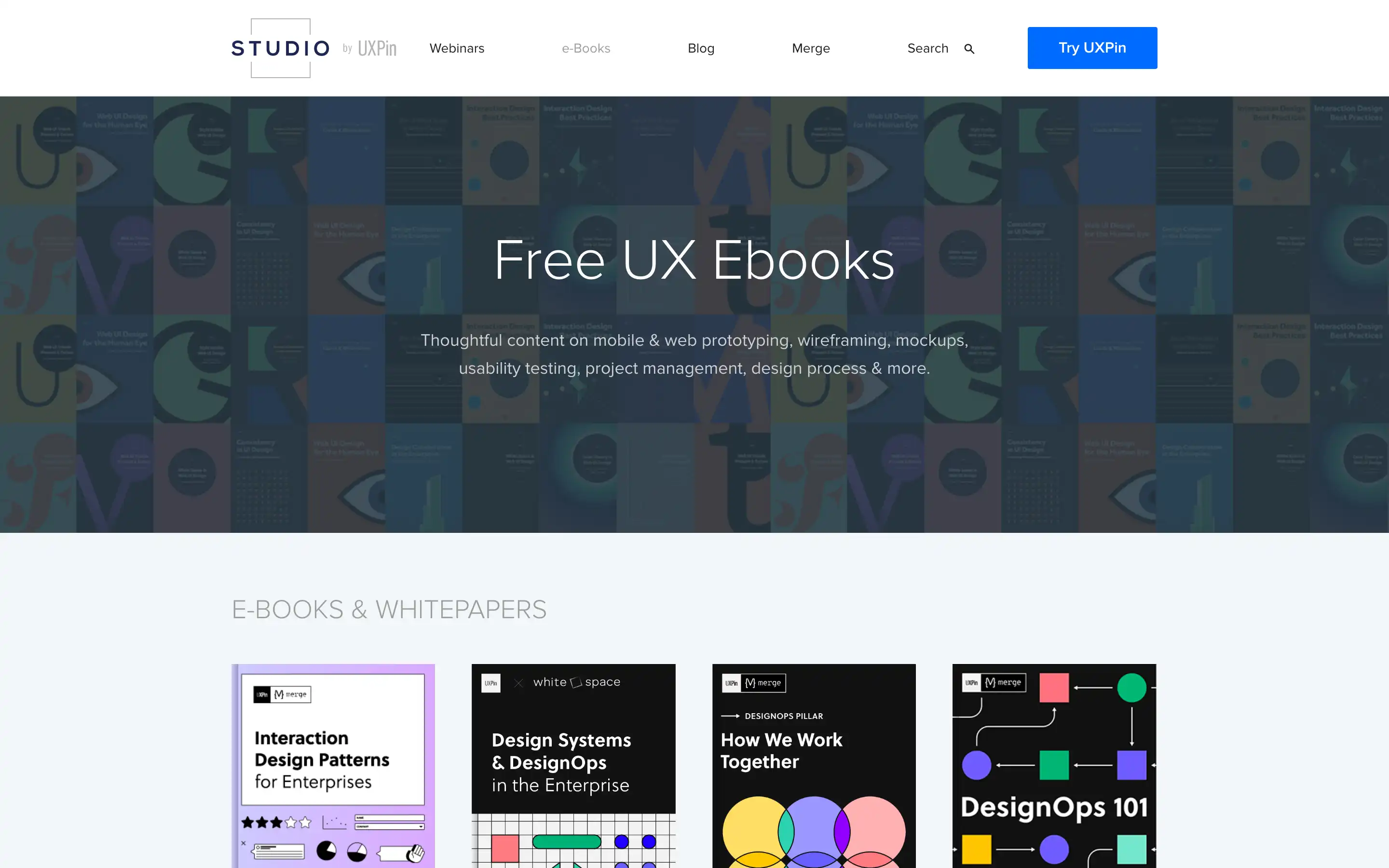 Free UX ebooks on design and prototyping.