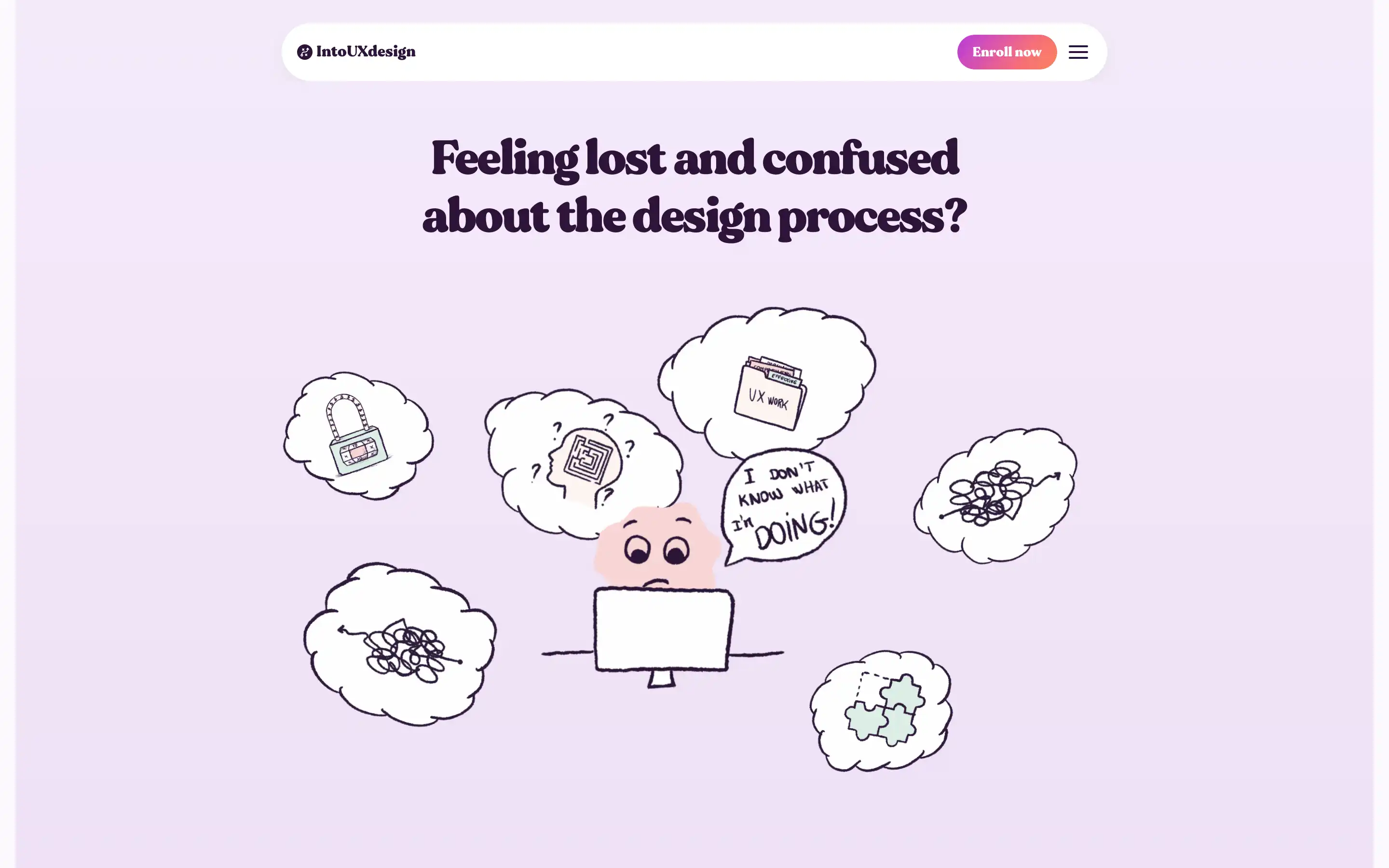 Confused person with design process questions