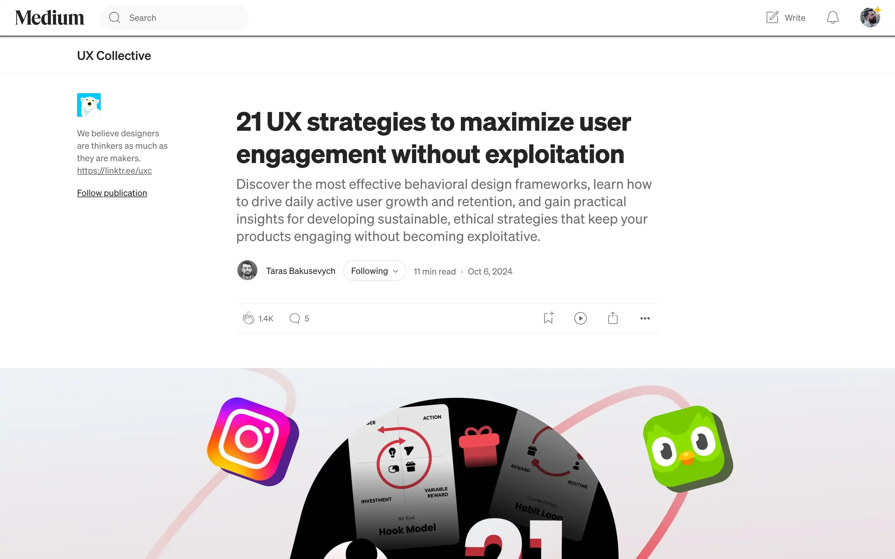 Article on ethical UX strategies for user engagement.