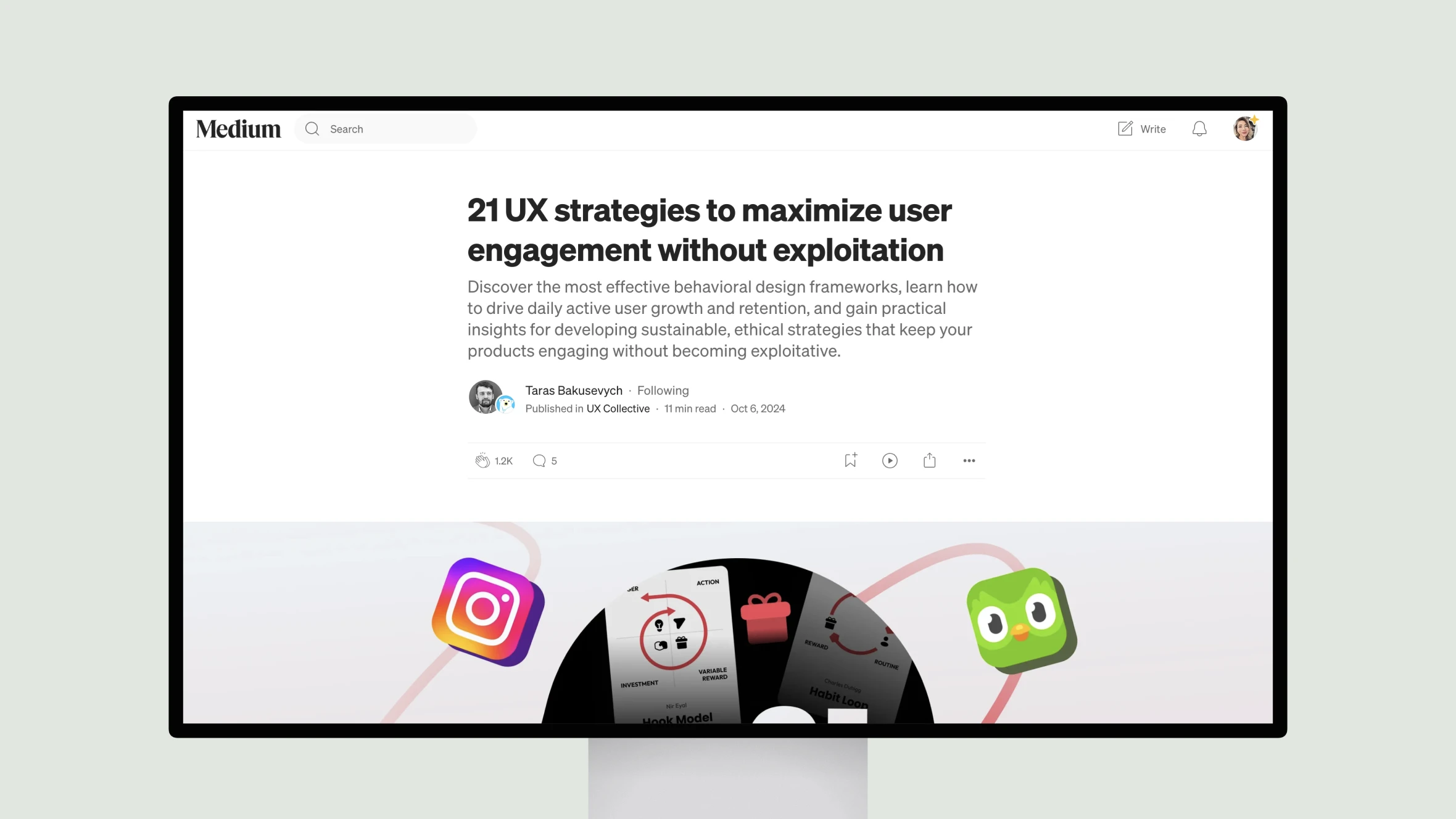 Medium article on UX strategies for user engagement