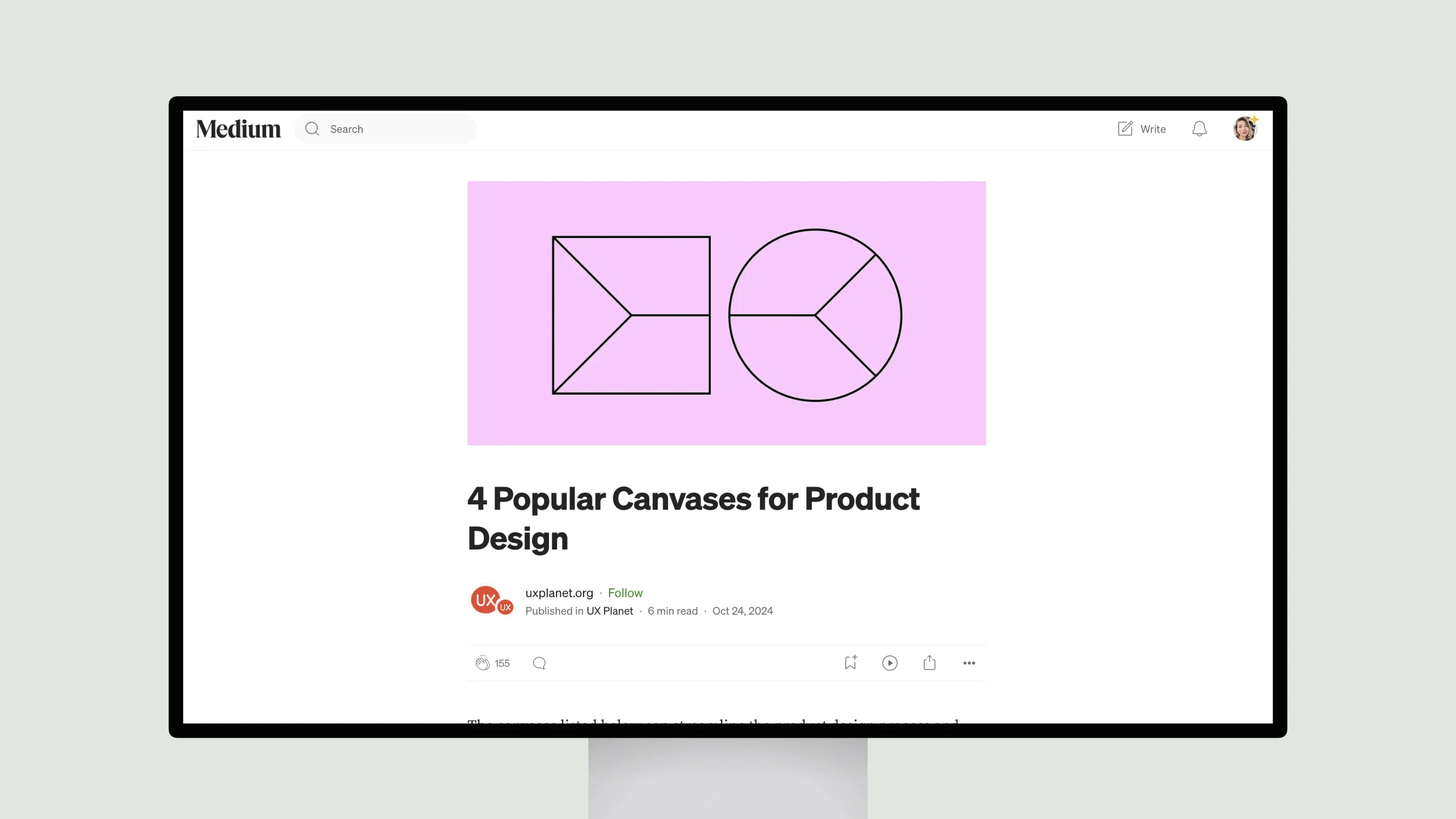 Medium article on popular product design canvases