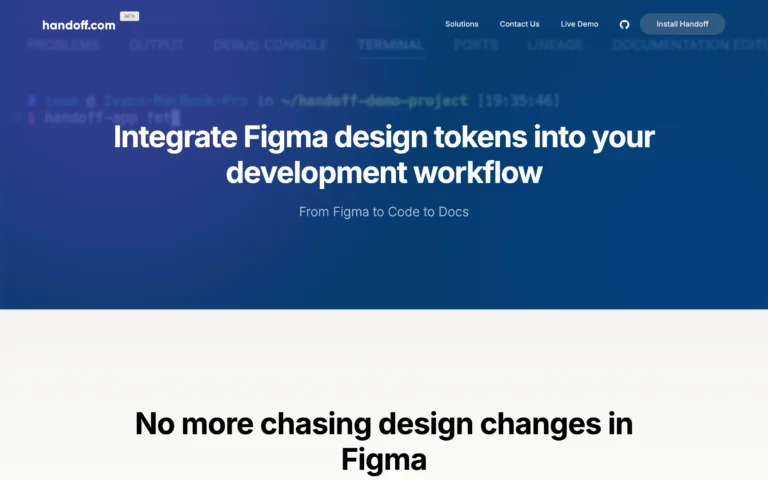 Handoff – Automated Design Handoff & Token Documentation