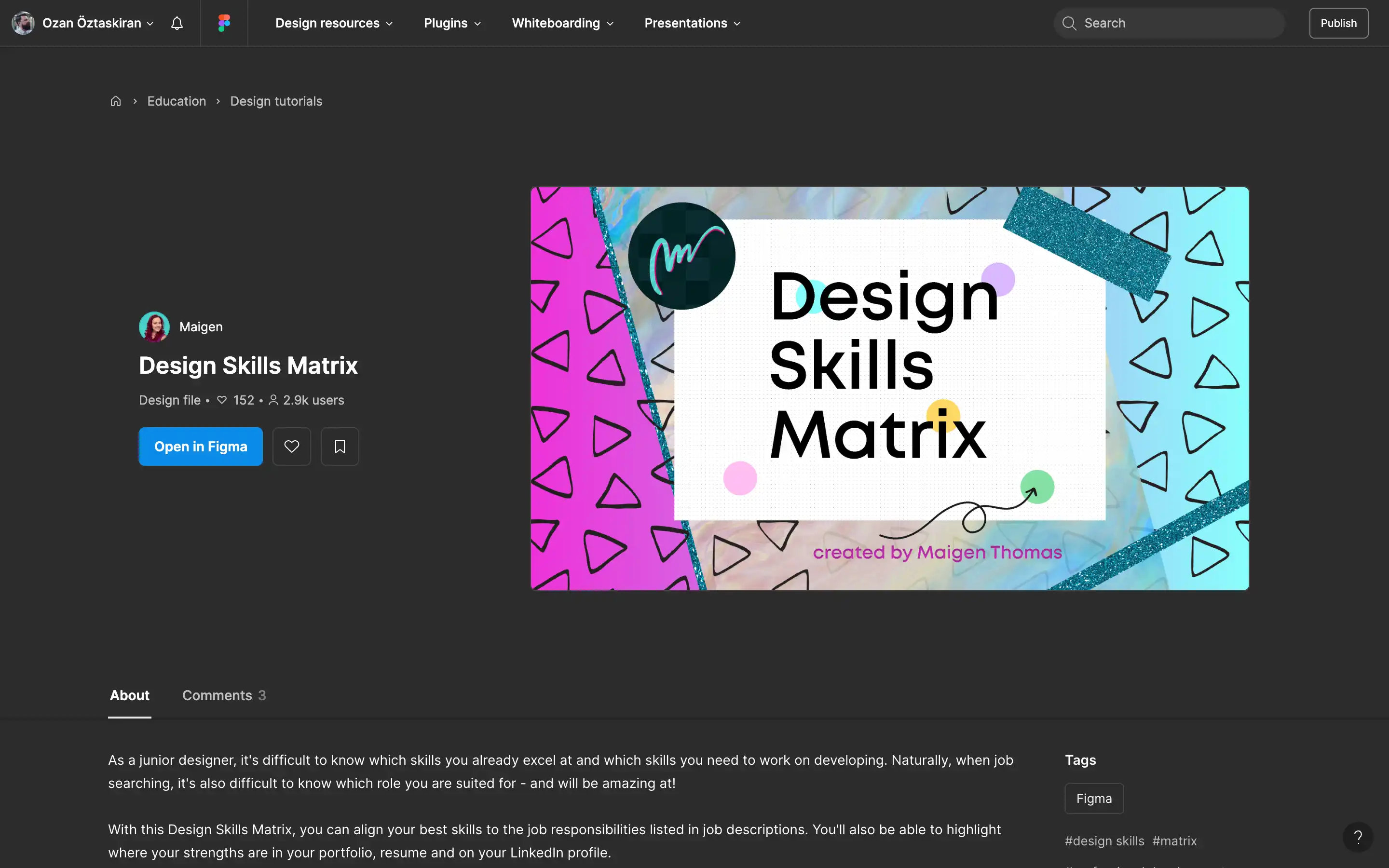 Design Skills Matrix by Maigen Thomas on Figma