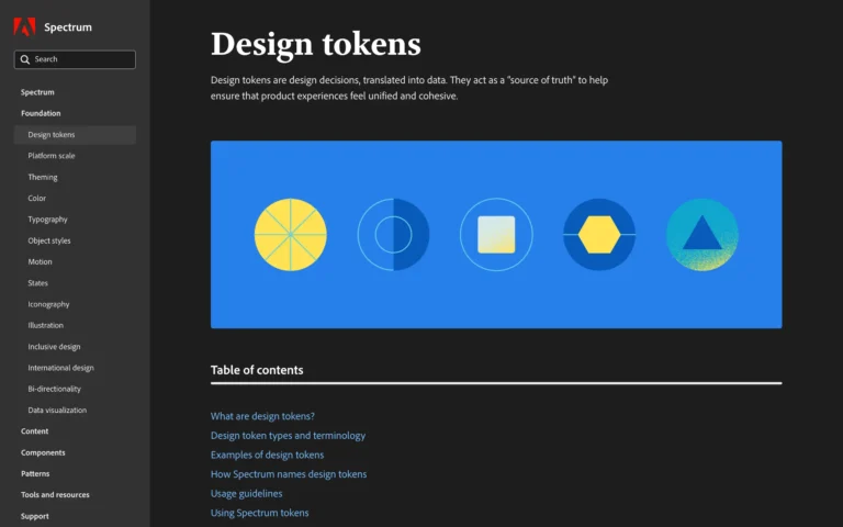 Design tokens – Spectrum