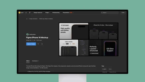 Figma iPhone 16 Mockup