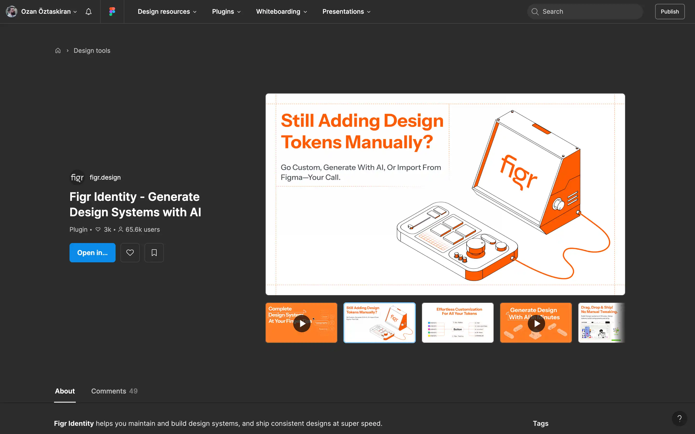 Figr Identity AI design system generator plugin.