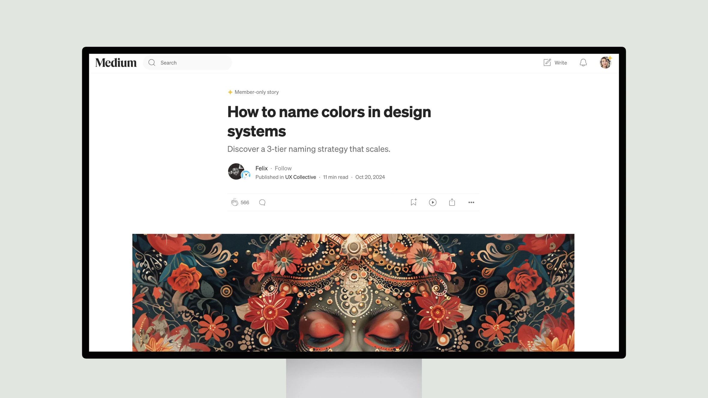 Medium article on naming colors in design systems