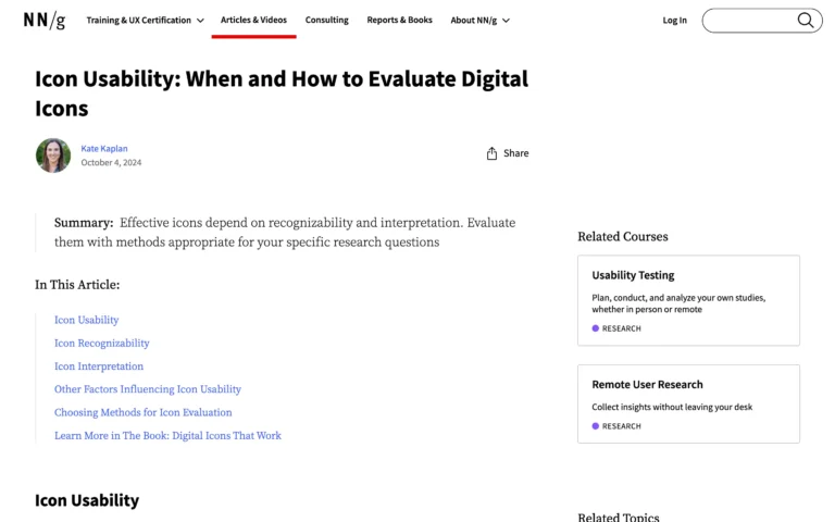 Icon Usability: When and How to Evaluate Digital Icons