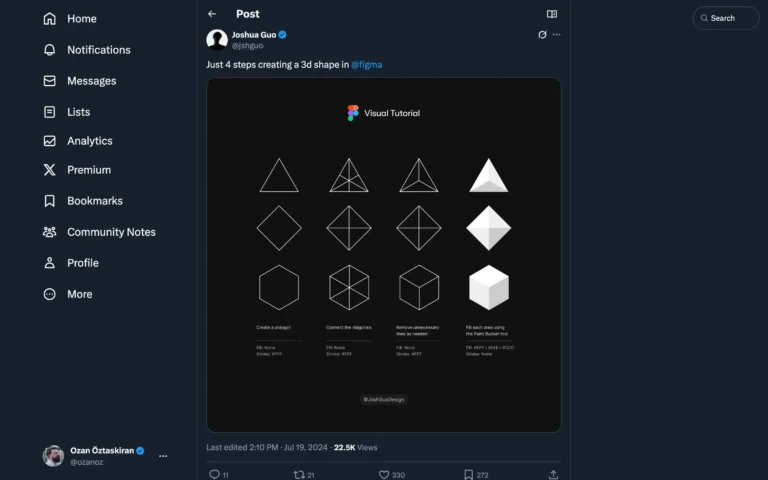 Just 4 steps creating a 3d shape in Figma
