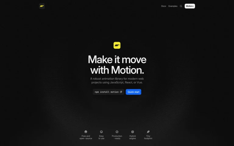 Motion – A modern animation library for JavaScript, React and Vue