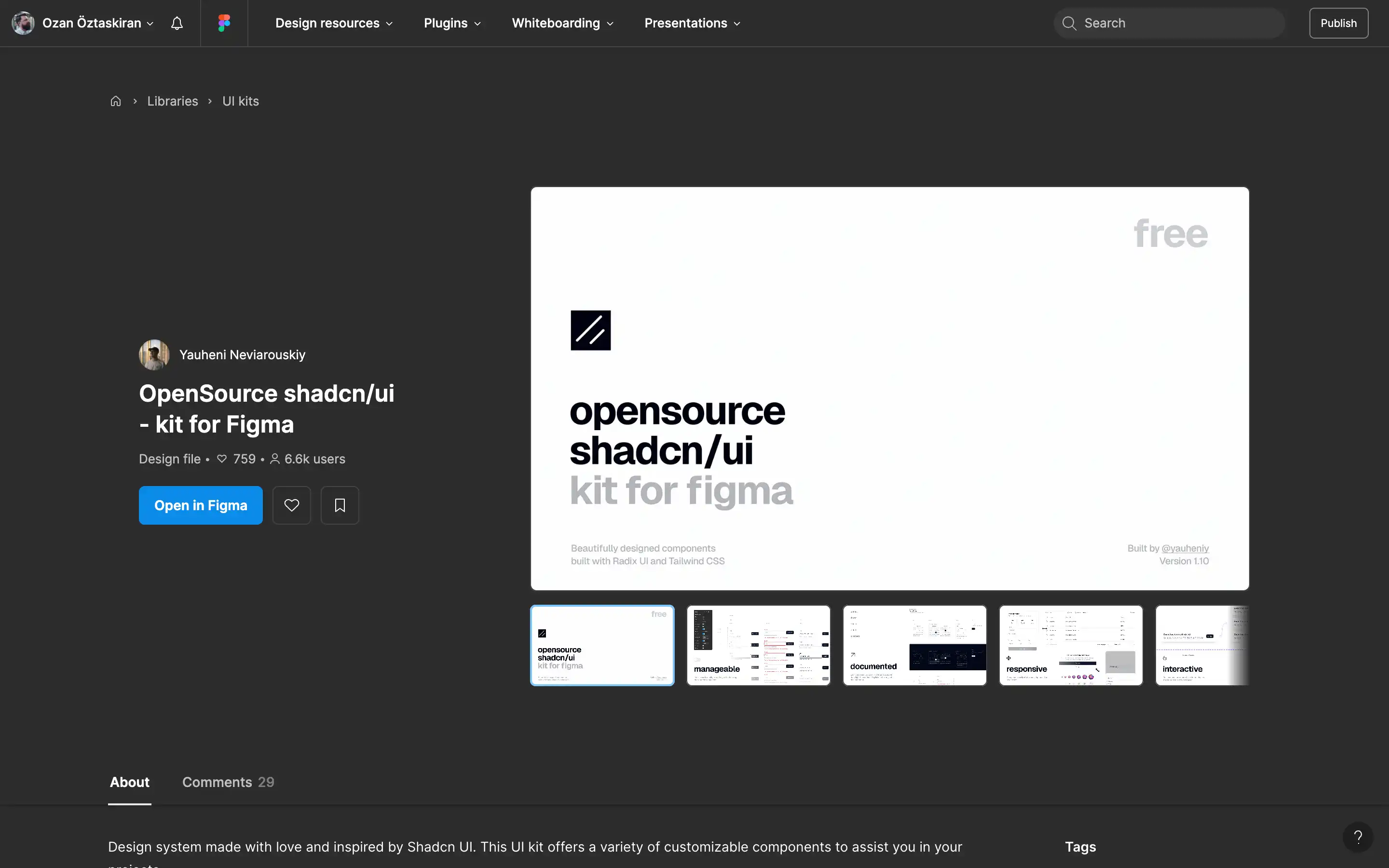 Open source UI kit for Figma preview.