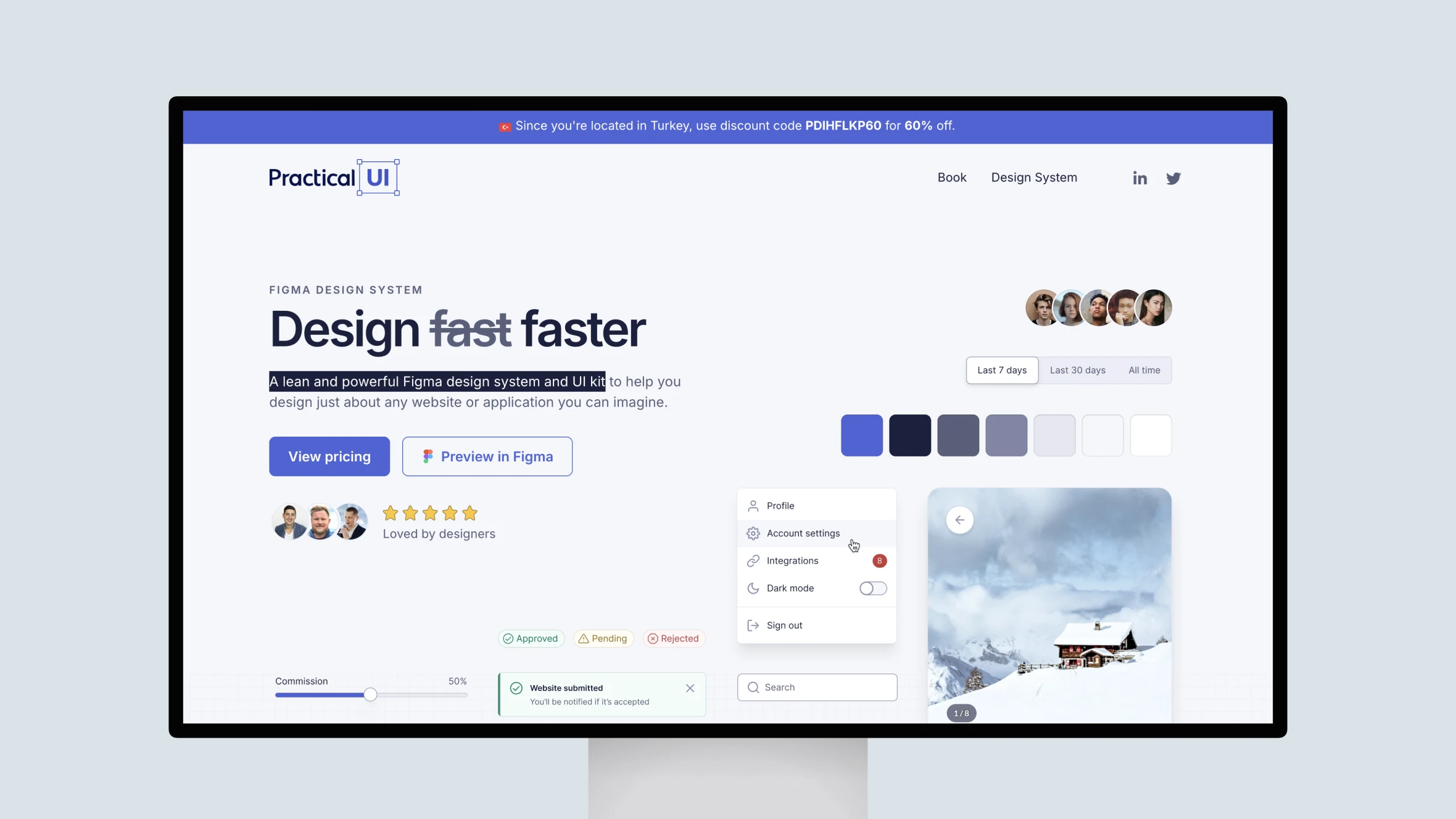 Website interface displaying Figma design system