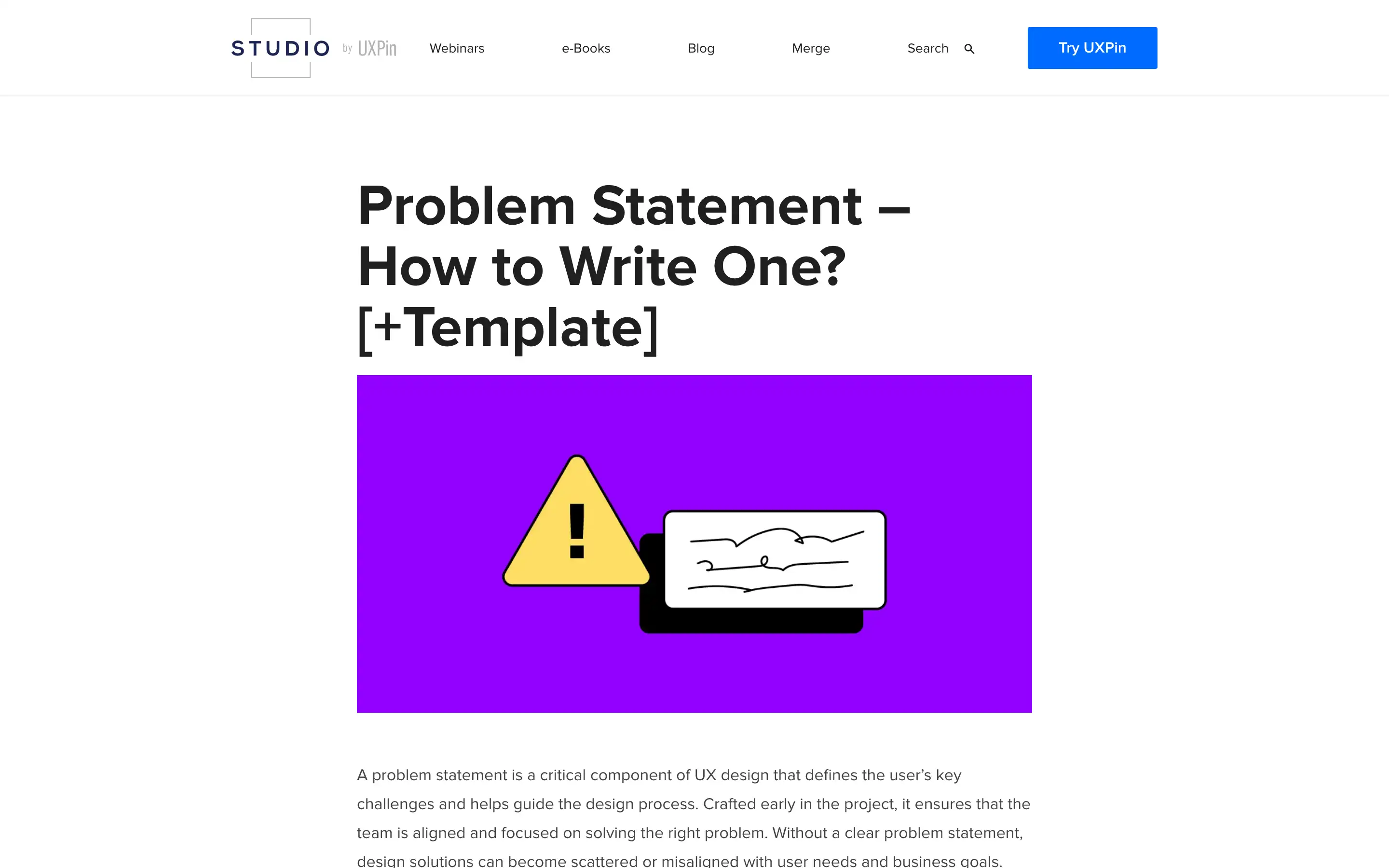 Problem statement guide with template illustration.