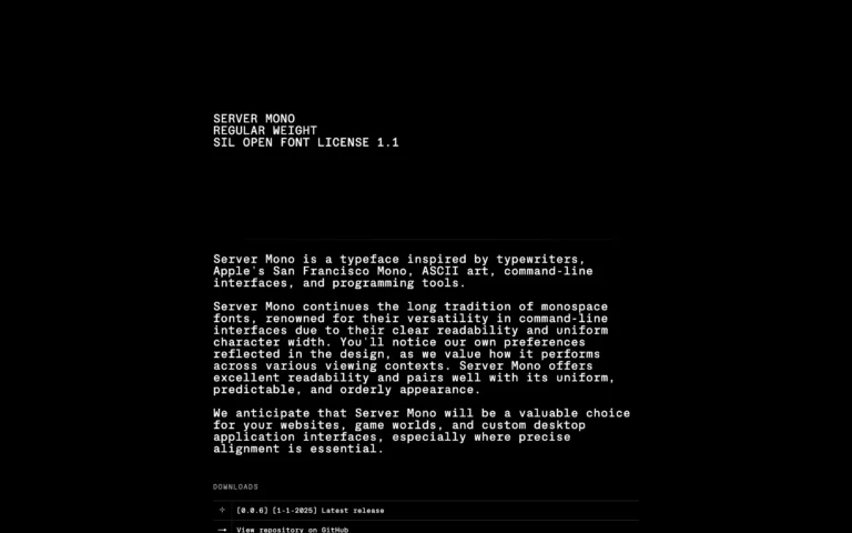 Server Mono – a monospaced typeface