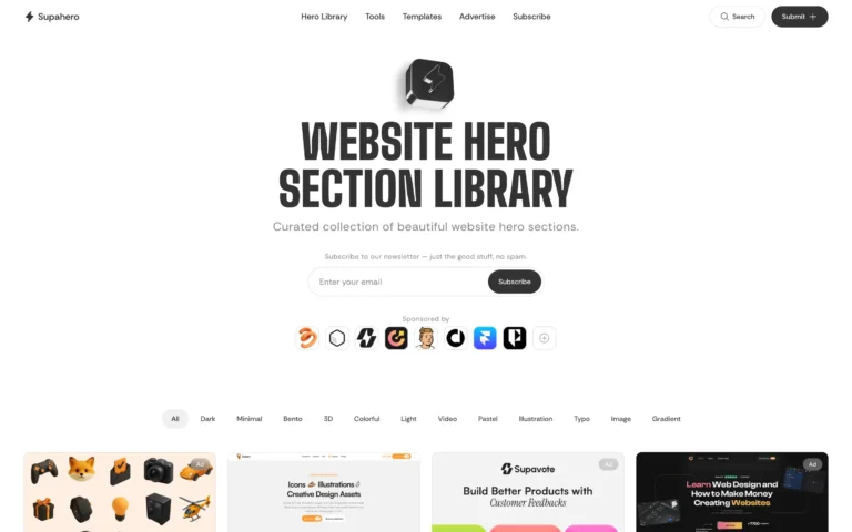 Supahero – Website hero section library