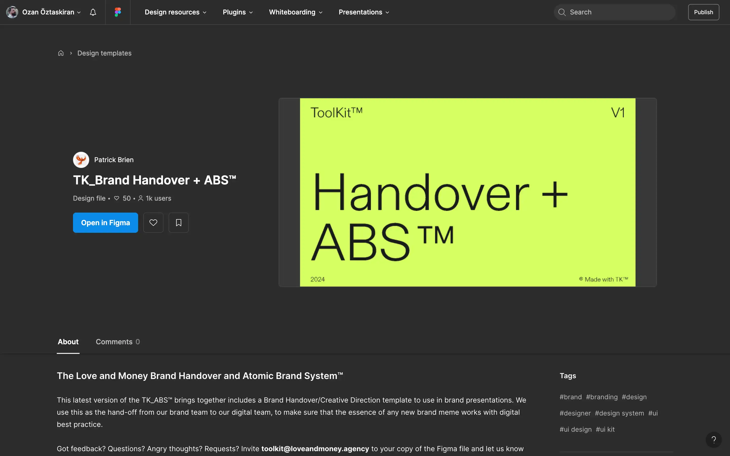 TK Brand Handover and ABS design file preview.