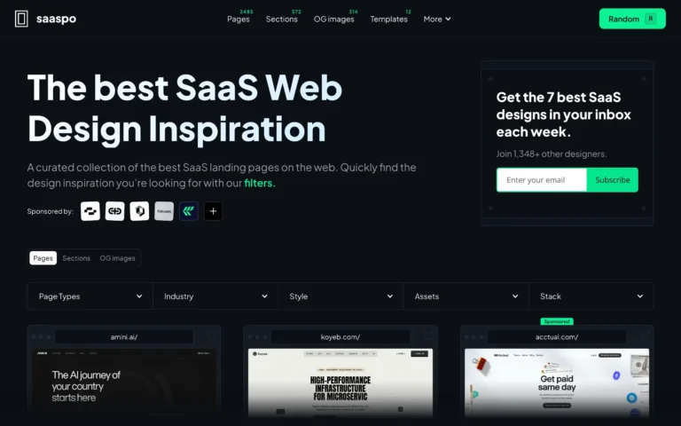 Saaspo – The best SaaS Web Design Inspiration
