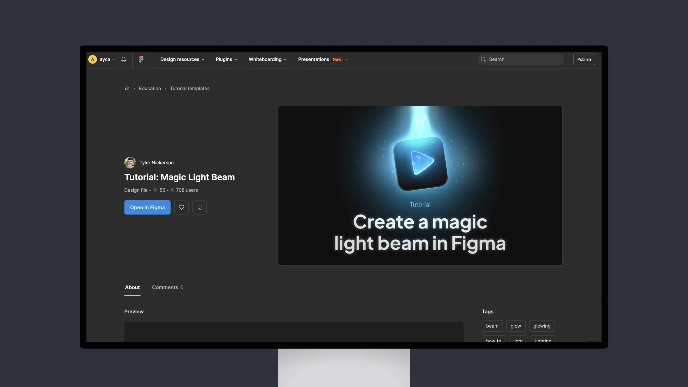 Figma tutorial for creating a magic light beam