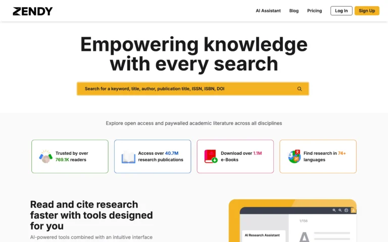 Zendy AI-Powered Research Library